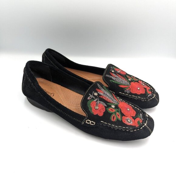 BARETRAPS Otella Rawhide Leather Slip On Moccasin Embroidered Floral Studded 9.5 - Picture 4 of 7